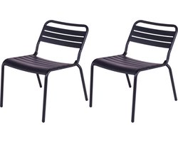 MaximaVida metalen loungestoel Max zwart - doos per 2 stuks