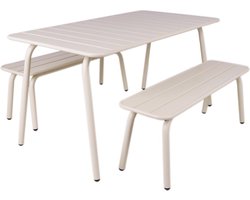 MaximaVida metalen picknickset Max 150 cm ivoor 3-delig