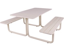 MaximaVida metalen picknicktafel Max ivoor - 150 cm