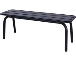 MaximaVida metalen tuinbank Max 120 cm zwart - zonder rugleuning