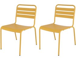 MaximaVida metalen tuinstoel Max okergeel - doos per 2 stuks