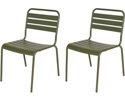 MaximaVida metalen tuinstoel Max olijfgroen - doos per 2 stuks