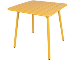 MaximaVida metalen vierkante tuintafel Max 80 x 80 cm okergeel