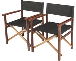 MaximaVida regisseursstoel XXL Cannes zwart 2 stuks- uit exclusief mahoniehout