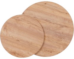 MaximaVida ronde set tafelbladen Kiev eiken fineer - 58 cm en 45 cm