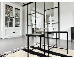 MaximaVida salontafel set Chicago 62 en 49 cm kruisframe zwart - pinewood fineer