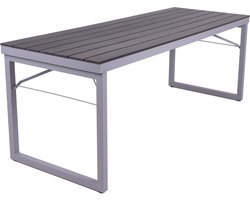MaximaVida tuintafel inklapbaar kunststof-aluminium Hamburg 200 cm zwart - onderhoudsarm