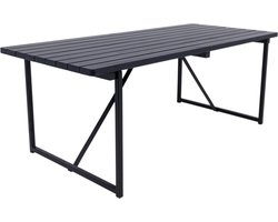 MaximaVida tuintafel Riga 200 x 90 cm blackwash - industrieel onderstel