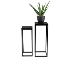 MaximaVida vierkante plantentafel set Vancouver zwart 79 cm - 100 kg draagkracht uitvoering