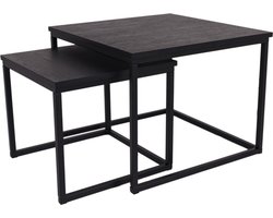 MaximaVida vierkante salontafel set Chicago XL zwart 60 cm - pinewood fineer