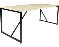 MaximaVida vurenhouten eettafel Heidelberg 180 cm - industrieel tafelonderstel