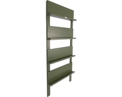 MaximaVida wandrek Jamie olijfgroen boekenrek - tijdschriftenrek - 180 x 80 cm