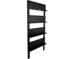 MaximaVida wandrek Jamie zwart- boekenrek- tijdschriftenrek- 180 x 80 cm