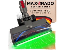 Maxorado comfort led stofzuigermond elektrische turbo borstel met verlichting - turbo zuigmond geschikt voor dyson v7 v8 v10 v11 v15 vloerborstel vervangend opzetstuk