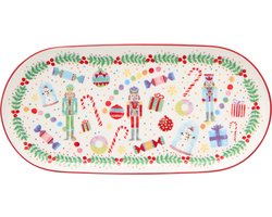 Maxwell & Williams Jolly Joy Joy Cakeschaal Notenkrakers 30x15cm Cadeaudoos Porselein Vaatwasserbestendig
