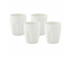 Maxwell & Williams koffiebekers, Porselein, Set van 4 stuks 200 ml wit – in Giftbox