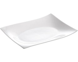 Maxwell & Williams Motion Platte Eckig, Tablett, Servierplatte, Eckig, Porzellan, Weiß, 25 cm x 19 cm, RP00325