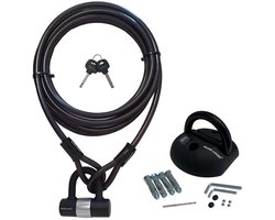 Maxx-Locks Oban Kabelslot 3 meter + ART 4 Muuranker - Staalkabel met Lussen en Slot - Bootslot - Ook Geschikt voor Tuinmeubel of Terras - 12 mm