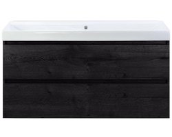 Maxx XL Badmeubelset 120 cm - Black Oak - Wastafel Just Enkel Zonder Kraangat