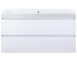 Maxx XL Badmeubelset 120 cm - Wit Hoogglans - Wastafel Just Enkel Zonder Kraangat