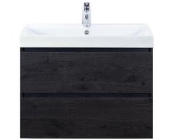 Maxx XL Badmeubelset 80 cm - Black Oak - Wastafel Just 1 Kraangat