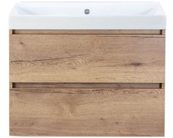 Maxx XL Badmeubelset 80 cm - Natuur Eiken - Wastafel Just Zonder Kraangat