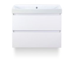 Maxx XL Badmeubelset 80 cm - Wit Hoogglans - Wastafel Just Zonder kraangat