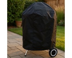 Maxxcovers Universele Barbecue Hoes Rond - ø 57cm - Berschermhoes voor Weber en Cadac BBQ - Waterdicht met Trekkoord - BBQ Accessoires - Zwart