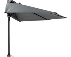 MaxxGarden Balkonparasol - Aluminium parasol - halfrond - Ø 250 cm - Antraciet