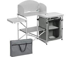 MaxxGarden Campingkast - Opvouwbare Kast - Kampeerkast - 148cm - Metaal - Grijs/Zwart
