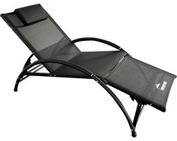 MaxxGarden Ligbed - Aluminium/Textileen - 173x66 cm - zwart