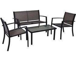 MaxxGarden Loungeset - 4-Persoons Zithoek - Textileen staal Tuinset