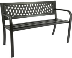MaxxGarden Luxe tuinbank - staal - 118x50x75 cm - zwart