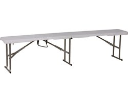 MaxxGarden Opvouwbare Bank - zitbank - 183 x 28 x 43cm - wit - Kunststof