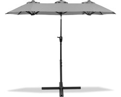 MaxxGarden Parasol - Stokparasol xxl - 300 x 150cm - Antraciet - Incl. Kruisvoet