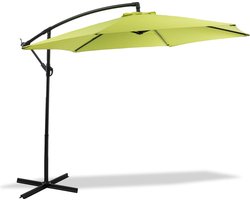 MaxxGarden Parasol - Zweefparasol - Ø300 cm - Frame royal grey - Geel Groen