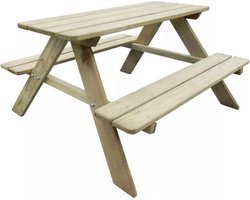 MaxxGarden Picknicktafel Kinderen - Tuinbank - Tuinbank Hout - Geschikt voor Buiten - 90x79x50cm
