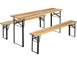MaxxGarden Picknicktafel met banken – Opvouwbare Biertafel – Picknickset hout – Tafel met Banken – 167x45x75cm