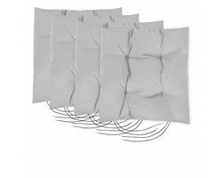 MaxxGarden Set van 4 Premium Stoelkussen 40x40 cm grijs – Robuust Zitkussen UV-bestendig – 4 cm Dik – Indoor & Outdoor – Tuinkussen Balkon