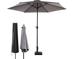 MaxxGarden Stokparasol - tuin en balkon parasol - opdraaisysteem - 300 cm - Antraciet - Incl. Parasolhoes
