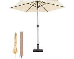 MaxxGarden Stokparasol - tuin en balkon parasol - opdraaisysteem - 300 cm - Creme - Incl. Parasolhoes