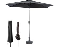 MaxxGarden Stokparasol - tuin en balkon parasol - opdraaisysteem - 300 cm - Zwart - Incl. Parasolhoes