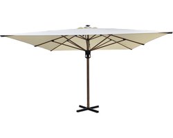 MaxxGarden Stokparasol - Tuin en Terras Parasol - 400x400 cm - Taupe Incl Luxe Parasolvoet