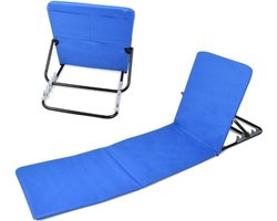 MaxxGarden Strandmat opvouwbaar - Set van 2 - strandstoel verstelbaar rugleuning 3 standen Blauw
