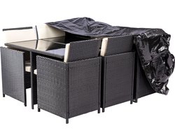 MaxxGarden Tuinset beschermhoes - 242x162x100cm (HxBxL) - Waterdicht - 8+1 - Zwart