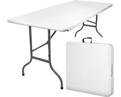 MaxxGarden Vouwtafel - inklapbare plooitafel - klaptafel - tafel 183x70x74 cm - Wit - Voor 6 tot 8 personen