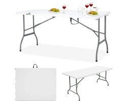 MaxxGarden Vouwtafel - Inklapbare Tuintafel - Campingtafel Opvouwbaar - Klaptafel - 152x70x74 cm - Wit