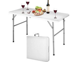 MaxxGarden Vouwtafel - Klaptafel met regelbare hoogte - 122 x 61 x 74 cm - wit
