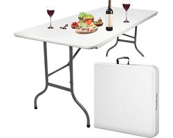 MaxxGarden Vouwtafel PRO - Opvouwbare Kampeer Tafel - Tuin - Camping - Binnen - Weersbestendig - 180 x 74 x 74cm- Wit - Voor 6 tot 8 personen