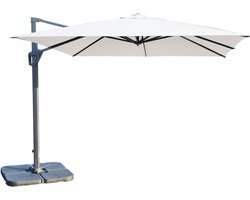 MaxxGarden Zweefparasol - Tuin en Terras Parasol - Medium Roma - 300x400cm - Crème - Incl. Betonnen Parasolvoet 120KG